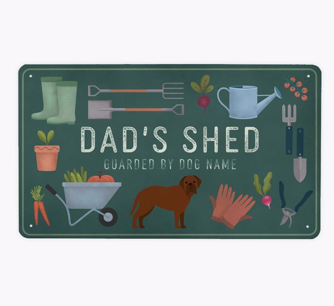 Dad's Shed: Personalised {breedFullName} Metal Garden Sign